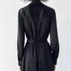 2025 Women's European & American Temperament Long Sleeve Shirt Dress with Pocket Detail