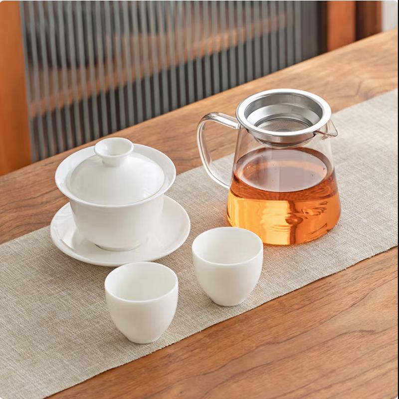 

Elegant Gold-Inlaid Jade Porcelain Tea Set