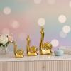 Home Decor Snail Family Ceramic Finish Figures - (Set of 3 Piece, Golden)
