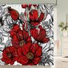 Flowers Pattern Shower Curtains Waterproof Polyester Bath Screen Curtain For Home Decoration Bathroom Printed Shower Curtain