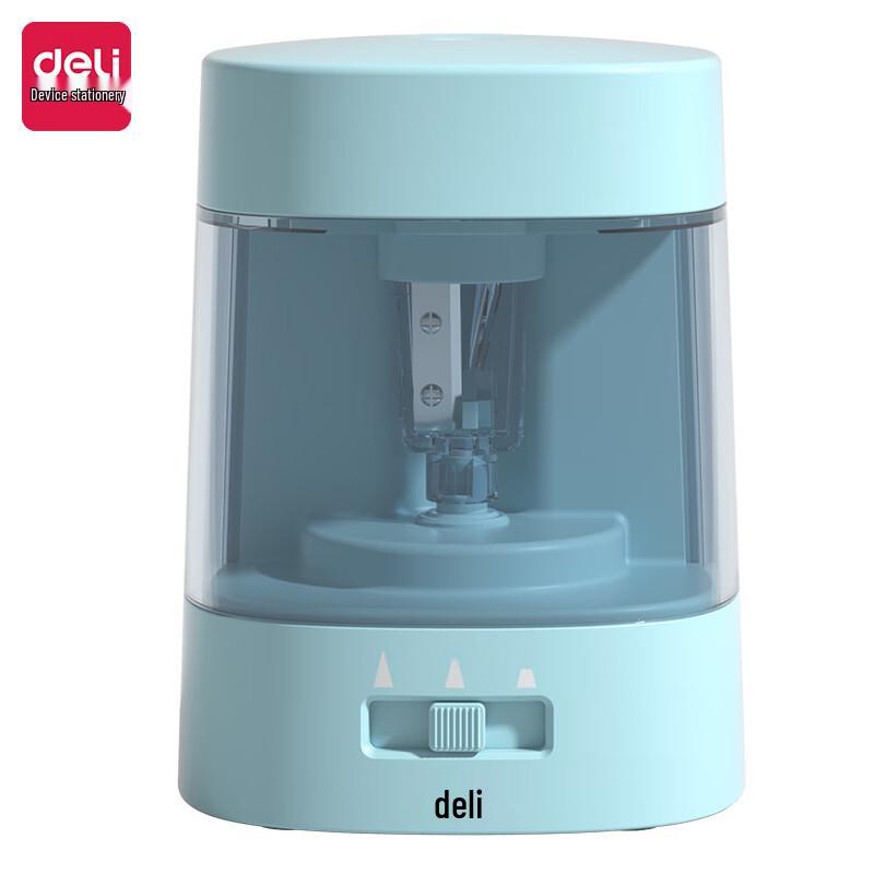 Deli Electric Pencil Sharpener with 3-Level Adjustment синий