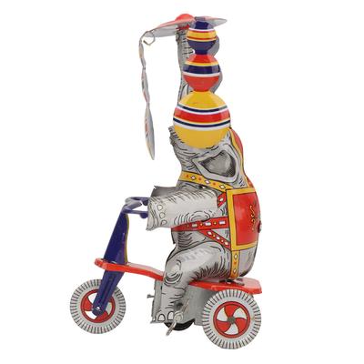 Blechspielzeug Elefant auf Dreirad, Retro, handgefertigt, aus Eisen, Elefant auf Dreirad, Uhrwerk, Spielzeug für die Sammlung