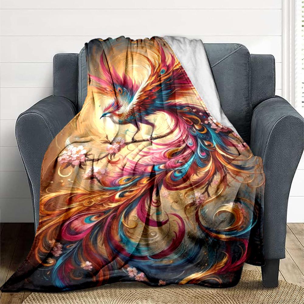 

1pc Mythical-Bird Blanket Lightweight Flannel Blanket Throw Blanket For Sofa, Bed, Travel, Camping, Livingroom, Couch, Chair, And Bed yy2509026209 100x150cm