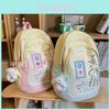Cute Puppy Letter Embroidery And Strap Design Student Backpack With Pendant For High School Students