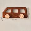 Cute Car Hooks Solid Wood Decorative Double Hooks Key Holder Wall Mounted No Drill Coat Rack Entryway Storage Kids Room Decor