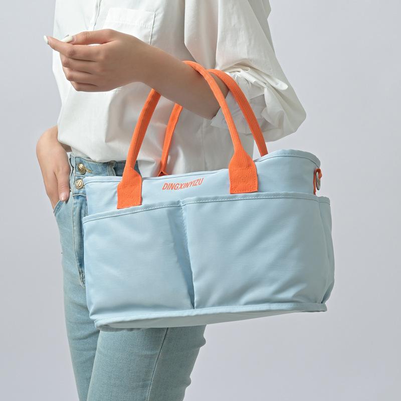 Mode Nylon Tragetasche Damen Schultertaschen Reißverschluss Mama Umhängetaschen Groß Weiß Einkaufstaschen Geldbörsen