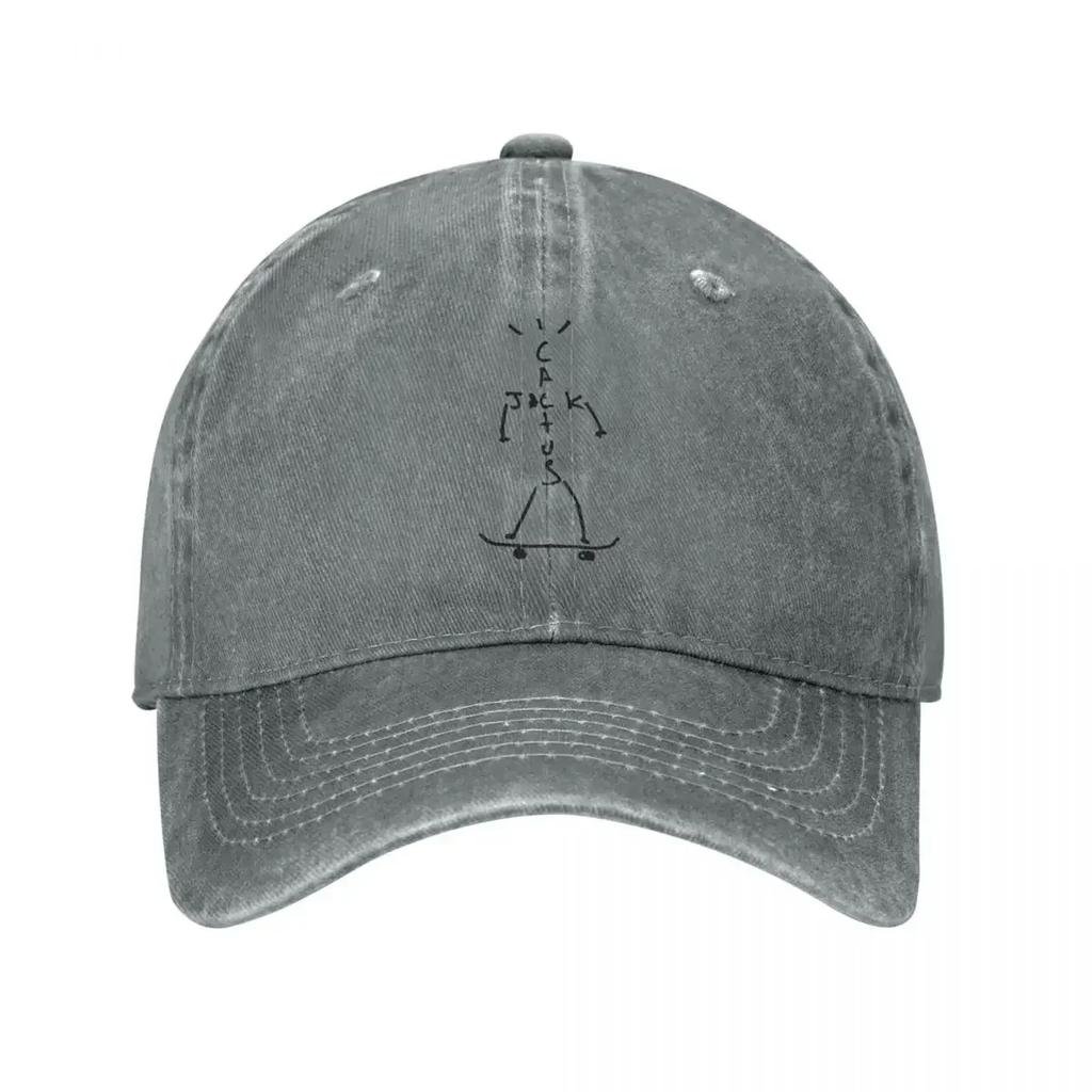 Cactus Jack Unisex Baseball Caps Travis Scott Distressed Denim Hats Cap Vintage Running Golf Unstructured Soft Snapback Cap