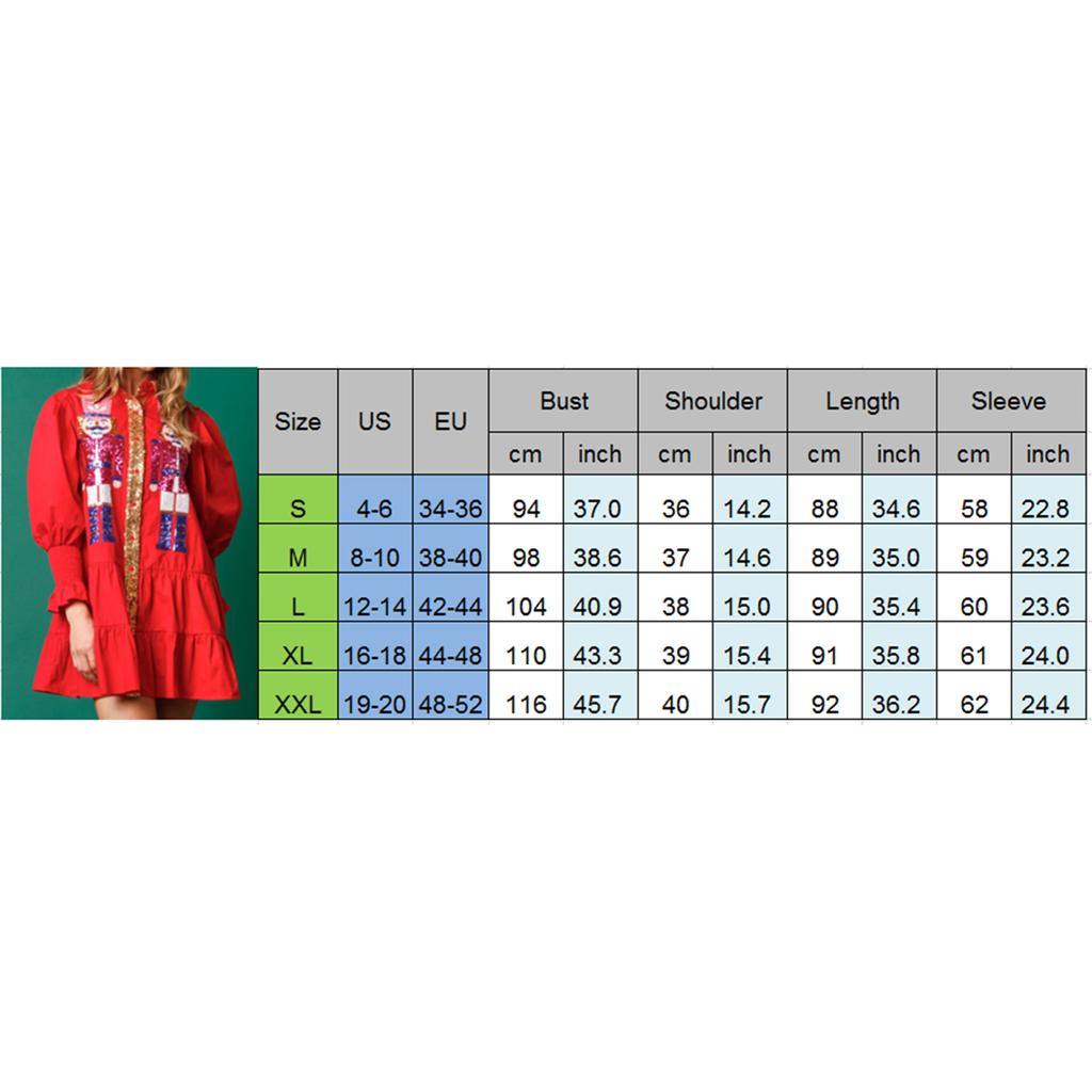 Women Mini Dress, Long Sleeve Turn-down Collar Sequins Button Closure Casual Dress Fall Dress