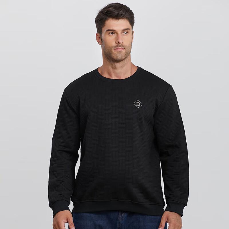 Dibenze Men's Plus Size Loose Round Neck Sweatshirt