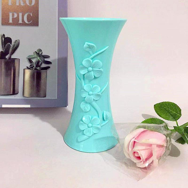 Simulated Ceramic Relief Flower Arrangement Vase Artificial Flower Potted Plant Artistic Flower Arrangement Wonder
