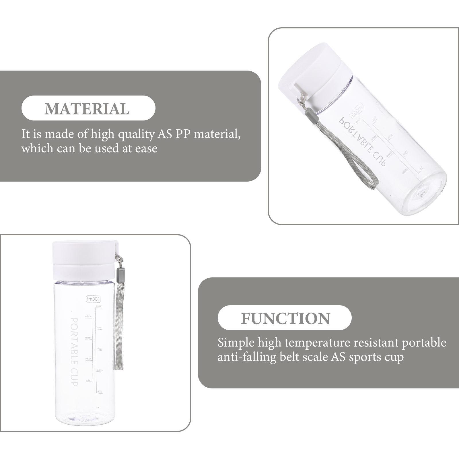 

Large Capacity Leakproof Water Bottle Portable for Outdoor Travel Sports with Measurement Scale Squeeze Design Straw other