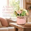 Silk Flower Fabric Flower Ceramic Pot Tabletop Ornament 5.71in Potted Flower Hydrangea Styled Potted Desktop Decor