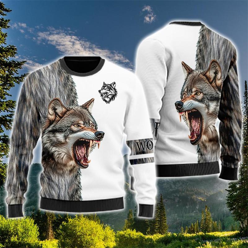 

3D Принт Орел Волк Енот Толстовка Для Мужчин Смешной Животный Узор Худи Повседневные Свободные Топы Круглый Вырез Унисекс Пуловеры Уличная Одежда XS