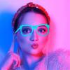 Fluorescent Glasses Frame for Nightclub Light Up Party Glasses Unisex Frame for Halloween Dance Show Props Party Eyewear