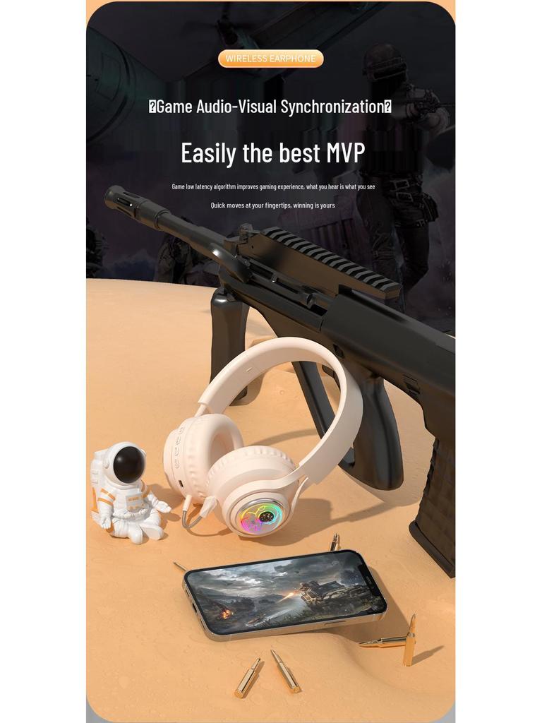 S5(M2) Astronaut Bluetooth Earbuds: Luminous Wireless Gaming Headphones with Heavy Bass