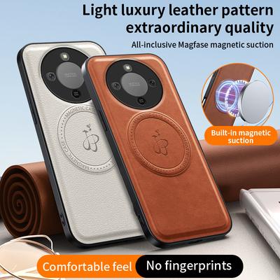 Wireless Charging Magnetic Case for Honor X9d Protective Cover PU Leather Hard Back Shell Coque Funda
