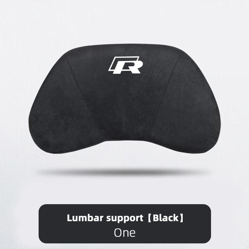 Suede Headrest Car Breathable Memory Foam Neck Pillow For VW Jetta Golf Passat Polo CC Tiguan Arteon Touareg Taigo Caddy Hub Cap EF1