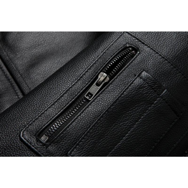 Chinesische Größe Herren Lederjacke Echtes Kuhleder Naturpelzkragen Fliegerjacken Herren Rindsledermäntel Winter Air Force Kleidung