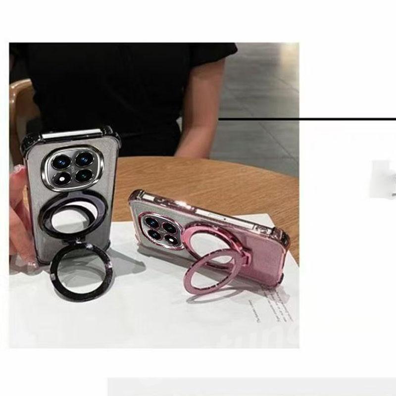 Glitter Magnetic Mirror Stand Bracelet Holder Case For Huawei Pura 70 Pura70 Ultra P60 P50 P40 P30 Lite P30 Pro Shockproof Cover