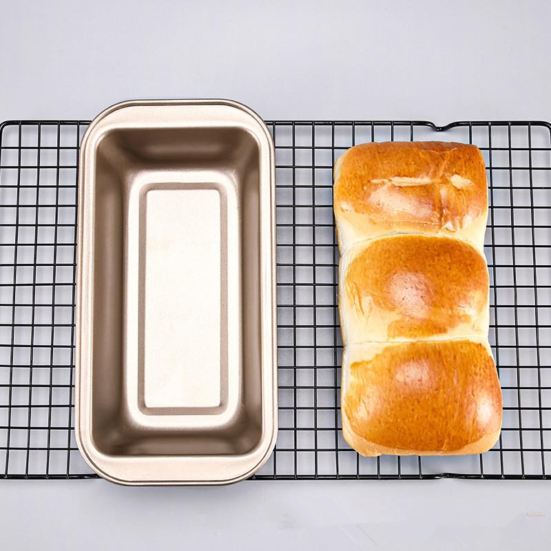1 Pcs Rectangular Baking Bread Loaf Pan Black Golden Carbon Steel Nonstick Loaf Pan For Baking Homemade Bread Toast Brownies