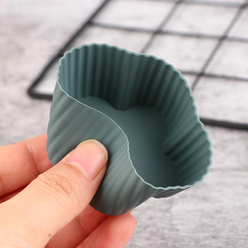 8Pcs Multi-Shape Silicone Cupcake Liners Baking Cups Non-Stick Reusable Diy Cake Pudding Muffin Liners Pastry Cake Baking Mold