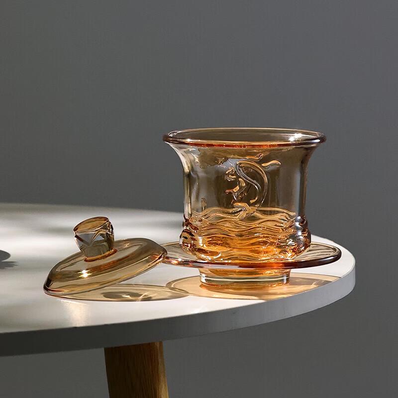 Wuzuo 200ml Glass Gaiwan Tea Cup with Lid