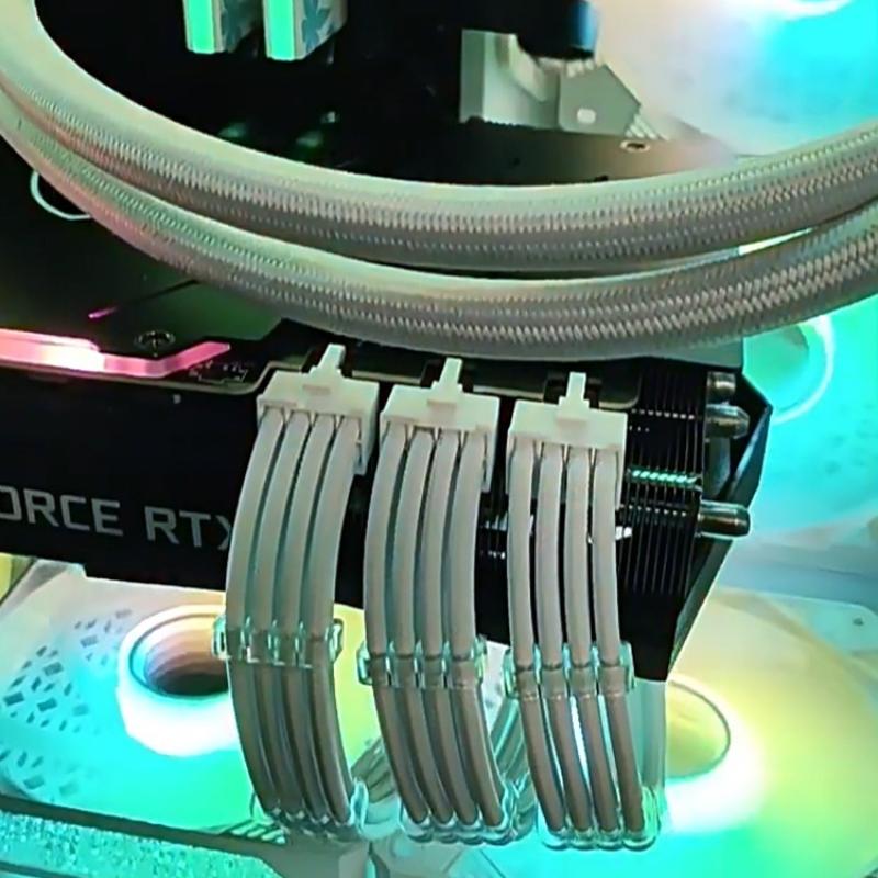 Custom Sleeved PSU Extension Cable 24Pin ATX with PCIe 6+2Pin 8Pin GPU Power for High End Computer Case