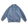 Men Denim Coat Lapel Long Sleeve Flap Pockets Single Breasted Jacket with Flap Pockets Solid Color Loose Fit Denim Outerwear