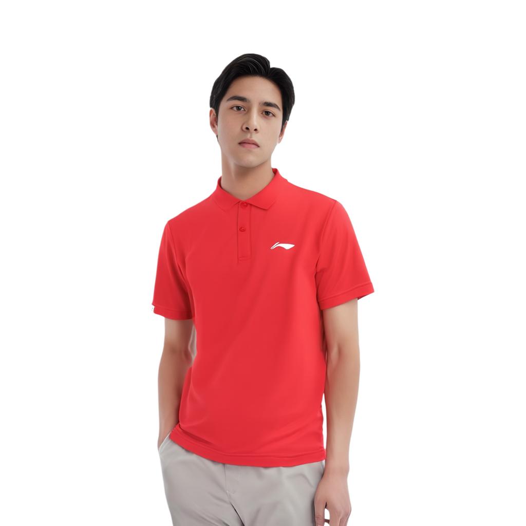 Li Ning Badminton Collection Polo Shirt Men's Bull Red APLR125-2