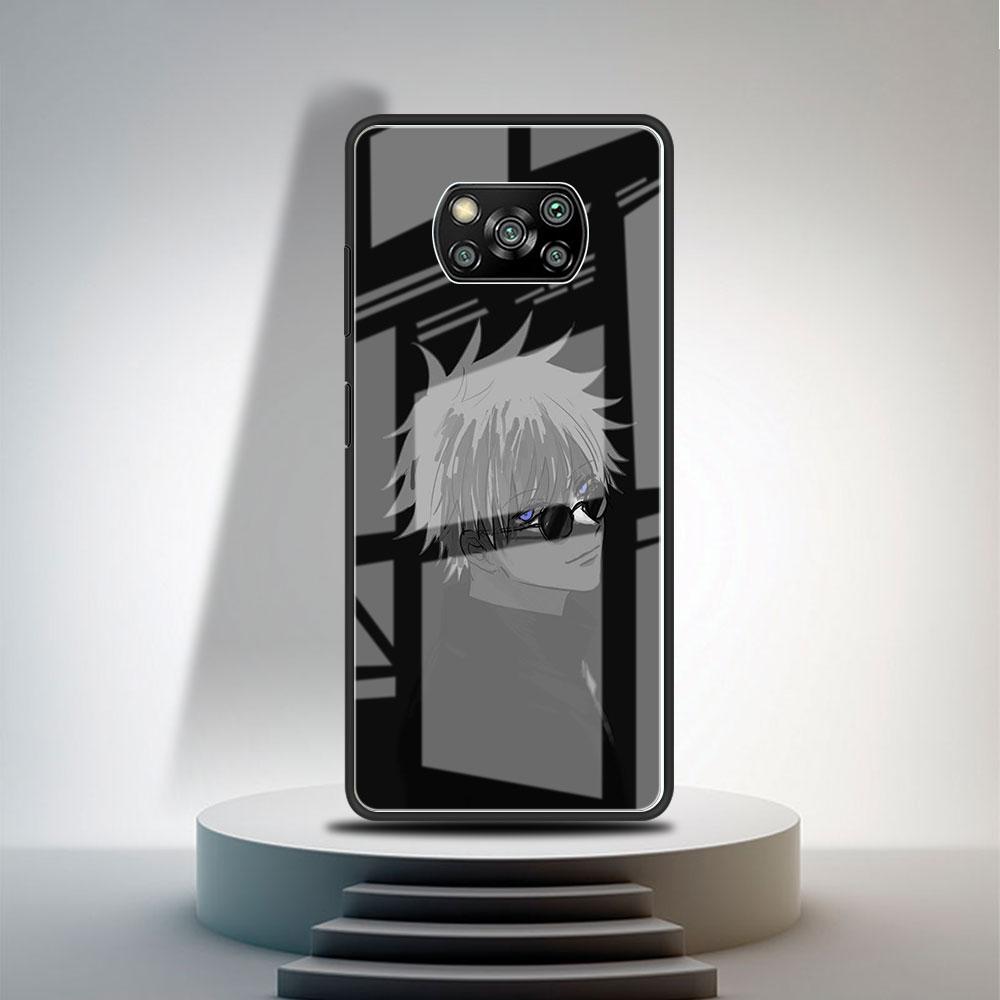 Husă de Sticlă Pentru Xiaomi Poco X3 NFC 11 Lite 11T F3 M3 Pentru Redmi Note 11 10 9 8 Pro 10S 9S Husă Telefon Jujutsu Kaisen Gojo Satoru