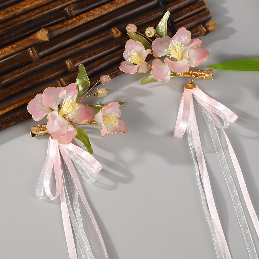 Flower Hair Clips Forks Chinese Hanfu Hair Accessories for Women Hairpin Fork Handmade Vintage Wedding Hair Jewelry Retro Crowns for Girl and Women