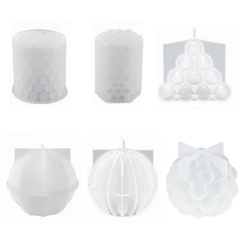 DIY Casting Mold Geometric Candle Molds, Silicone Crafts Mold Pendant 3D Geometric Candle Mold Candle Decorations Tools