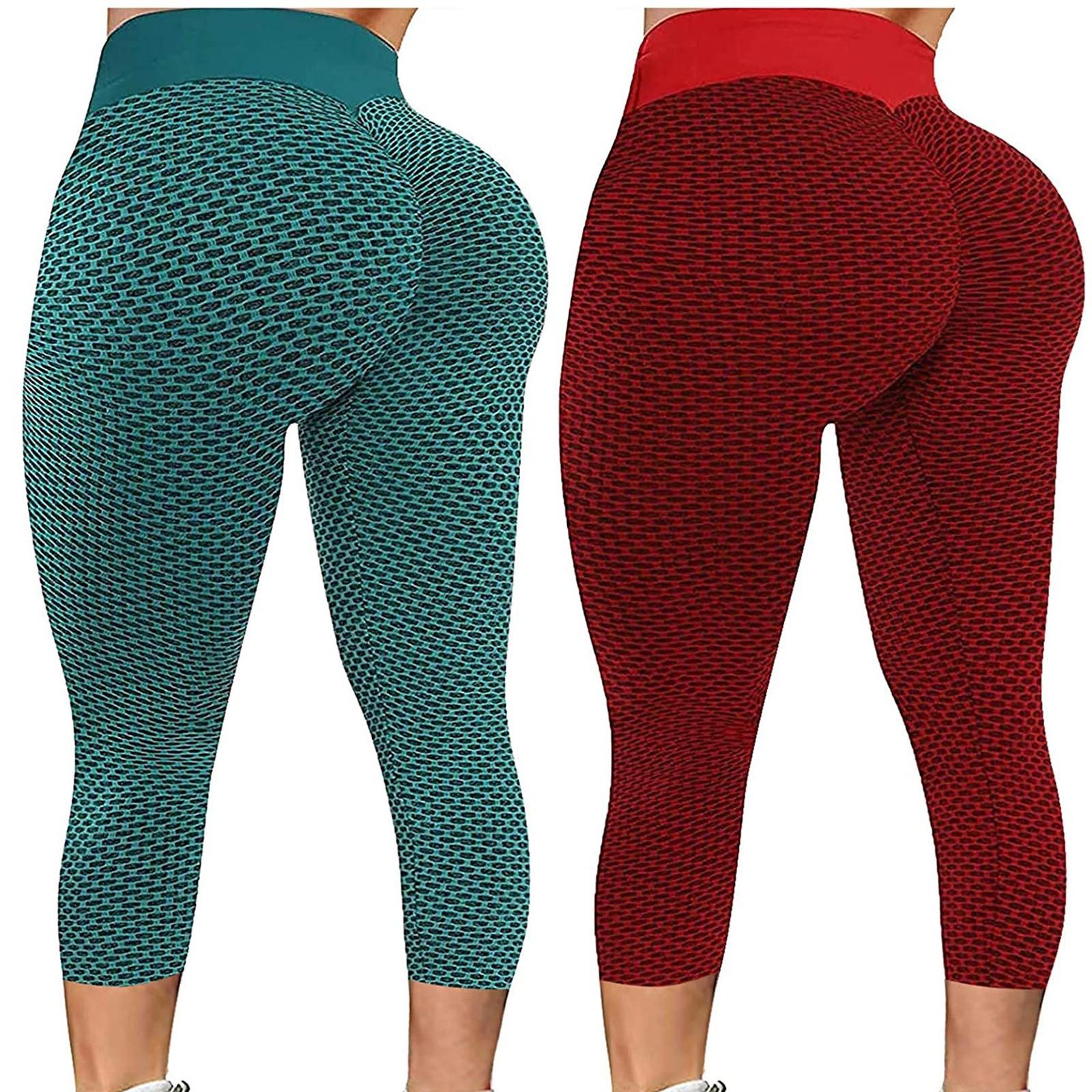 

2 шт. женские повседневные узкие тонкие бедра для фитнеса, йоги, семиточечные брюки XL зелёный