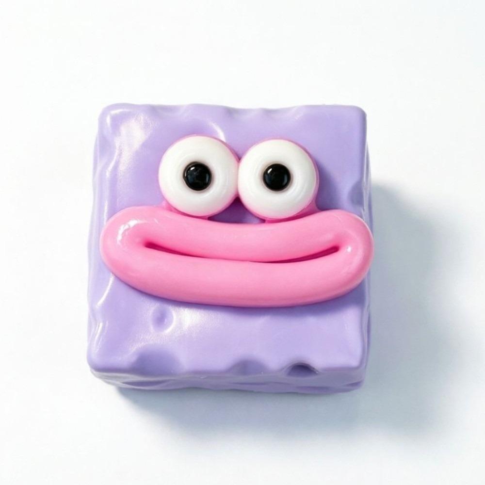 Sausage Mouth Cheese Fidget Toy Big Eyes Cheese Cube Squeeze Toy Cheese Pinch Blocks Desktop Use