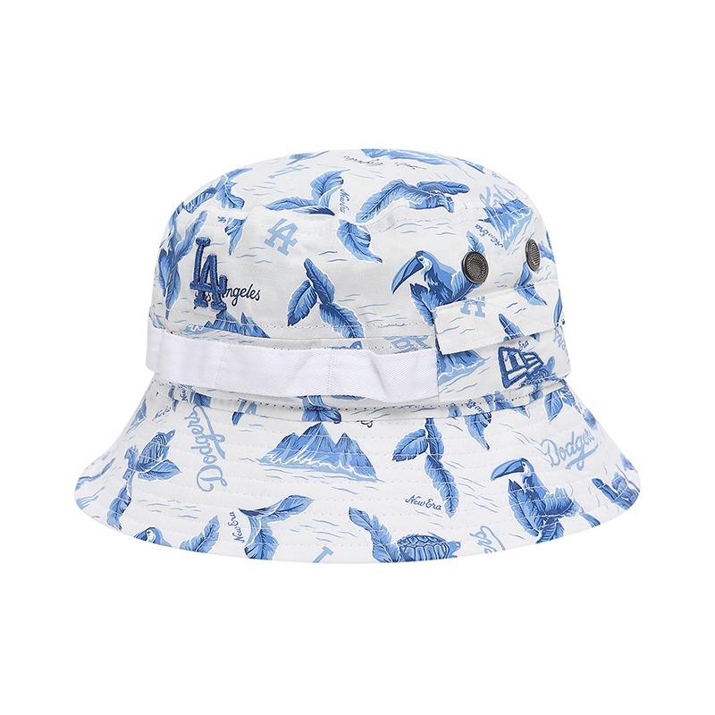 New Era La printed bucket hat blue 57 60cm blue white American version no hangtag required Asian version Japanese version no hangtag 12052879