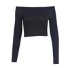 European & American Style Autumn/Winter Sexy One-Shoulder Backless Slim-Fit Long-Sleeve Crop Top for Women