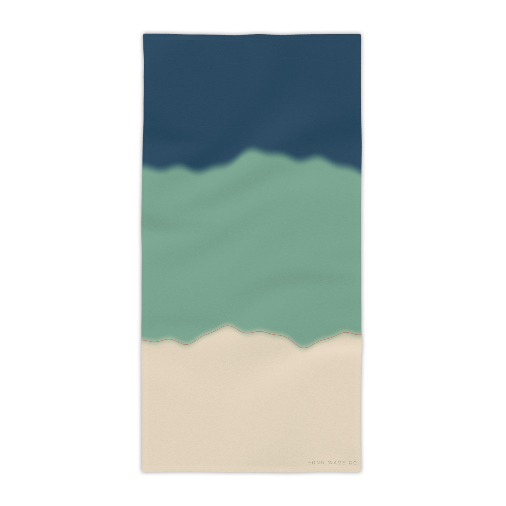 Abstract Ocean Wave Beach Towel, Hawaii Coastal Art Design, Soft Lightweight Pool Towel for Beach & Vacation W30*H60(CM)