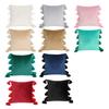 Comfortable Velvets Throw Pillowcase with Fringes Detail Bohemian Cushions Cover for Bed and Chair