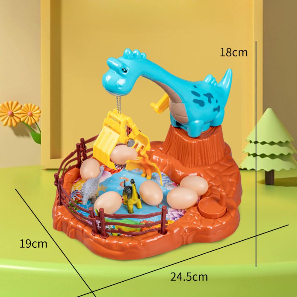 Colorful Dinosaur Egg Catching Game Manual Claw Machine for Enhanced Hand Eye Coordination, Durable Plastic, Includes 6 Eggs, Dinosaur Toys