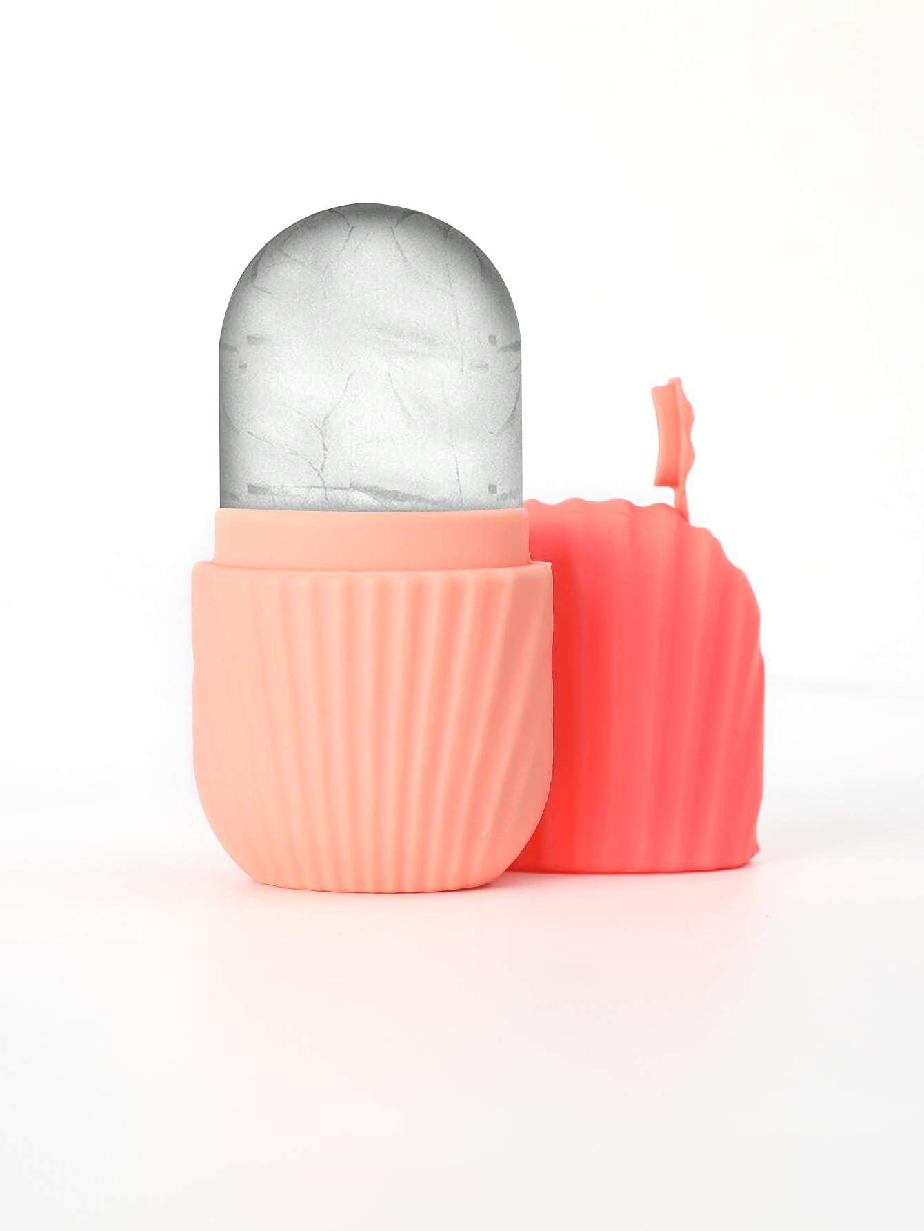 

Ice Roller for Face and Eyes Silicone Ice Mold, Cooling and Firming Facial Skin Ice Roller Leak-proof Reusable Facial Care рожевий