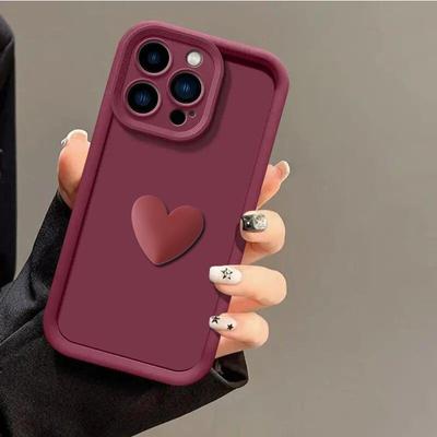 3D Schöne Herz Silikonhülle für iPhone 16 Pro 15 14 Pro Max 13 12 Mini 11 X XR Xs Max 7 8 Plus SE2 SE3 Süße Hülle Weiche TPU Telefonrückseite