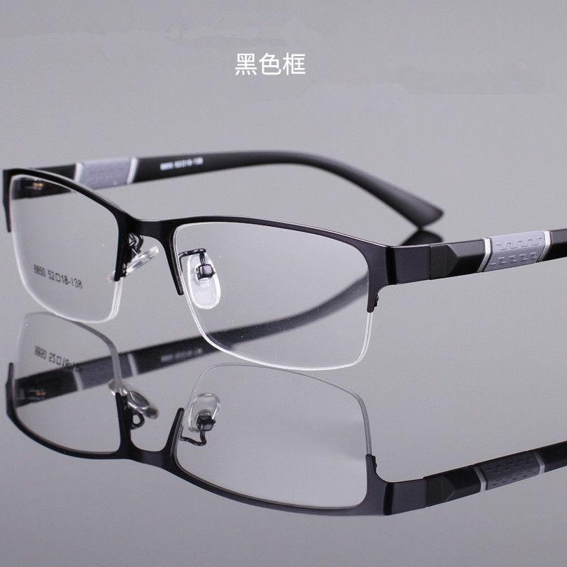 

Business Men s Myopia Glasses Unisex Half Frame Square Short-sighted Eyeglasses Optical Anti Radiation Eyewear 0 To -6.0 0