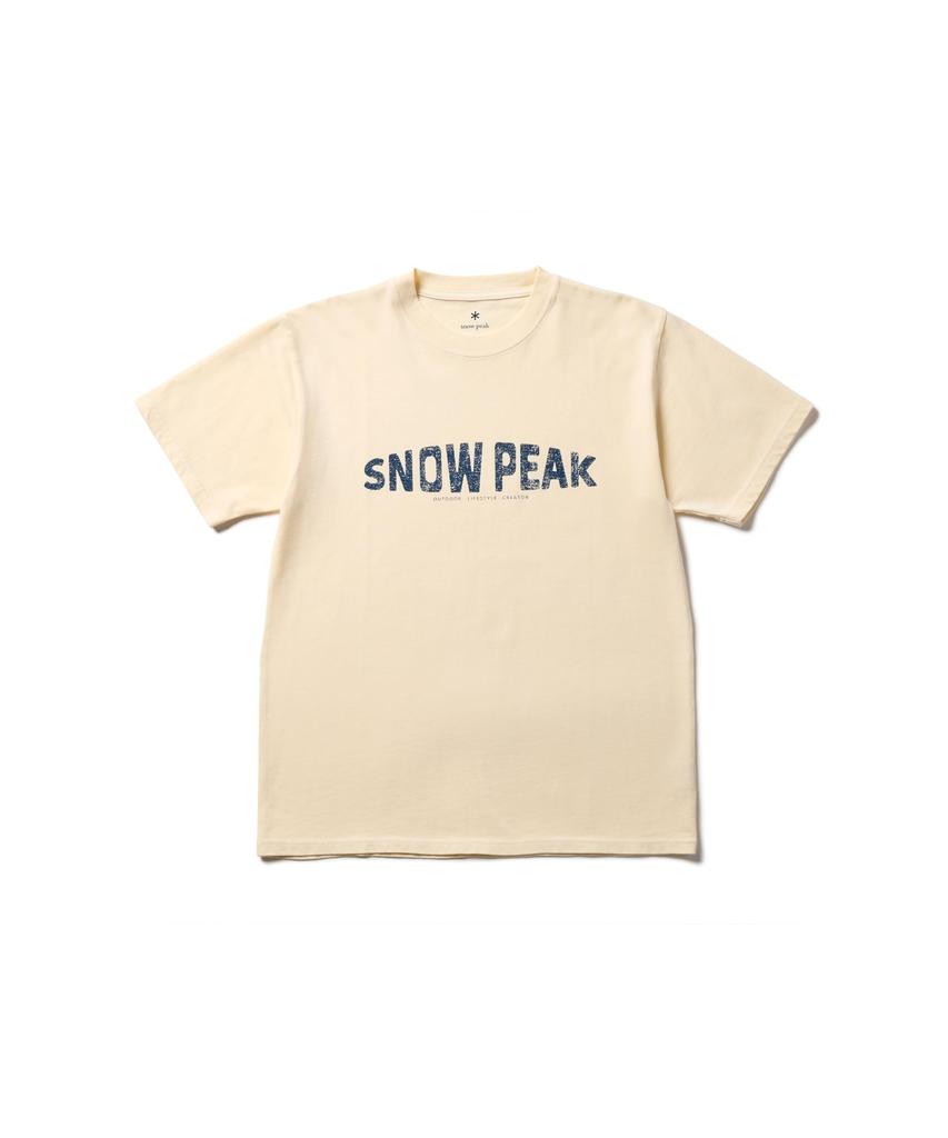 Snow Peak Recycled Cotton Dyed SP Size L IVORY Festival Camping Outdoor T-Shirt TS-25SU201
