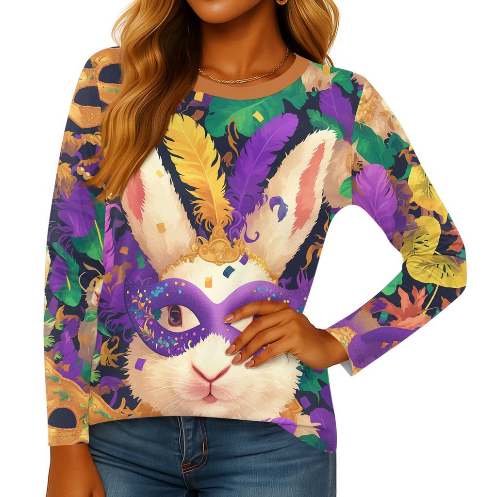 Long Sleeve Shirts For Women Cute Print Graphic Tees Blouses Casual Plus Size Basic Tops Pullover