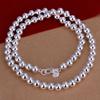 Andara 925 Silver 4MM/6MM/8MM/10MM Smooth Beads Ball Chain Necklace For Women Men Fashion Jewelry