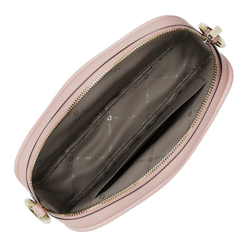 Michael Kors Jet Set Travel Brand Letter Logo Cowhide Camera Bag Crossbody Shoulder Bag Large Size Women's Pink