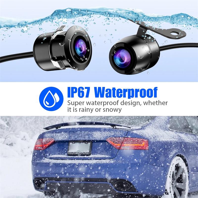 Araba Geri Vites Kamerası HD Gece Görüşlü Geniş Açı Arka Görüş Park Kamerası Su Geçirmez CCD LED Otomatik Yedekleme Monitörü Renkli Görüntü