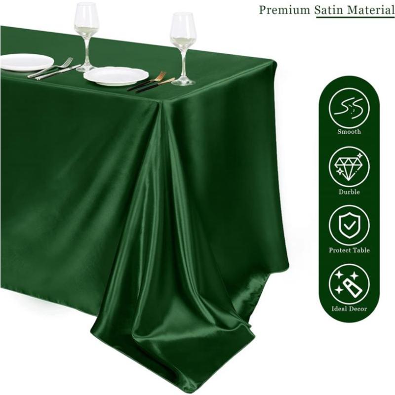 Rectangle Satin Tablecloth,Silkly Soft Solid Color Table Cover For Dining Room Wedding Party Banquet Supplies Dinner Tablecloths