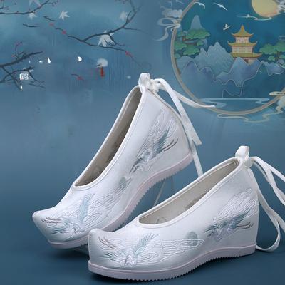Damenschuhe zur Höhensteigerung Handbestickte Hanfu-Schuhe für Damen Traditionelle Chinesische Hochzeits-Flats Canvas-Schuhe mit Muster