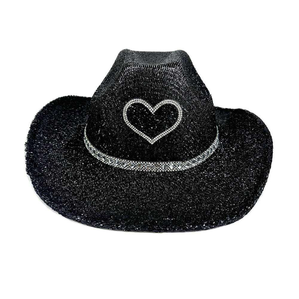 Women's Cowgirl Hat Stylish Rhinestone Design Sun Hat Wide Brim Western Cap for Party& Daily Life